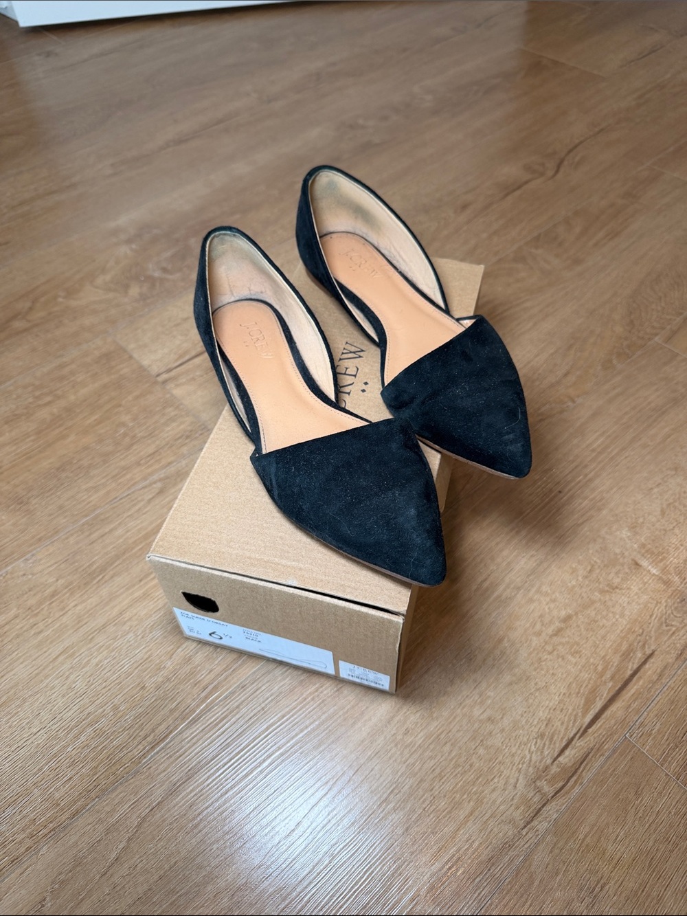 J. Crew Factory Black Pointed D'Orsay Flats